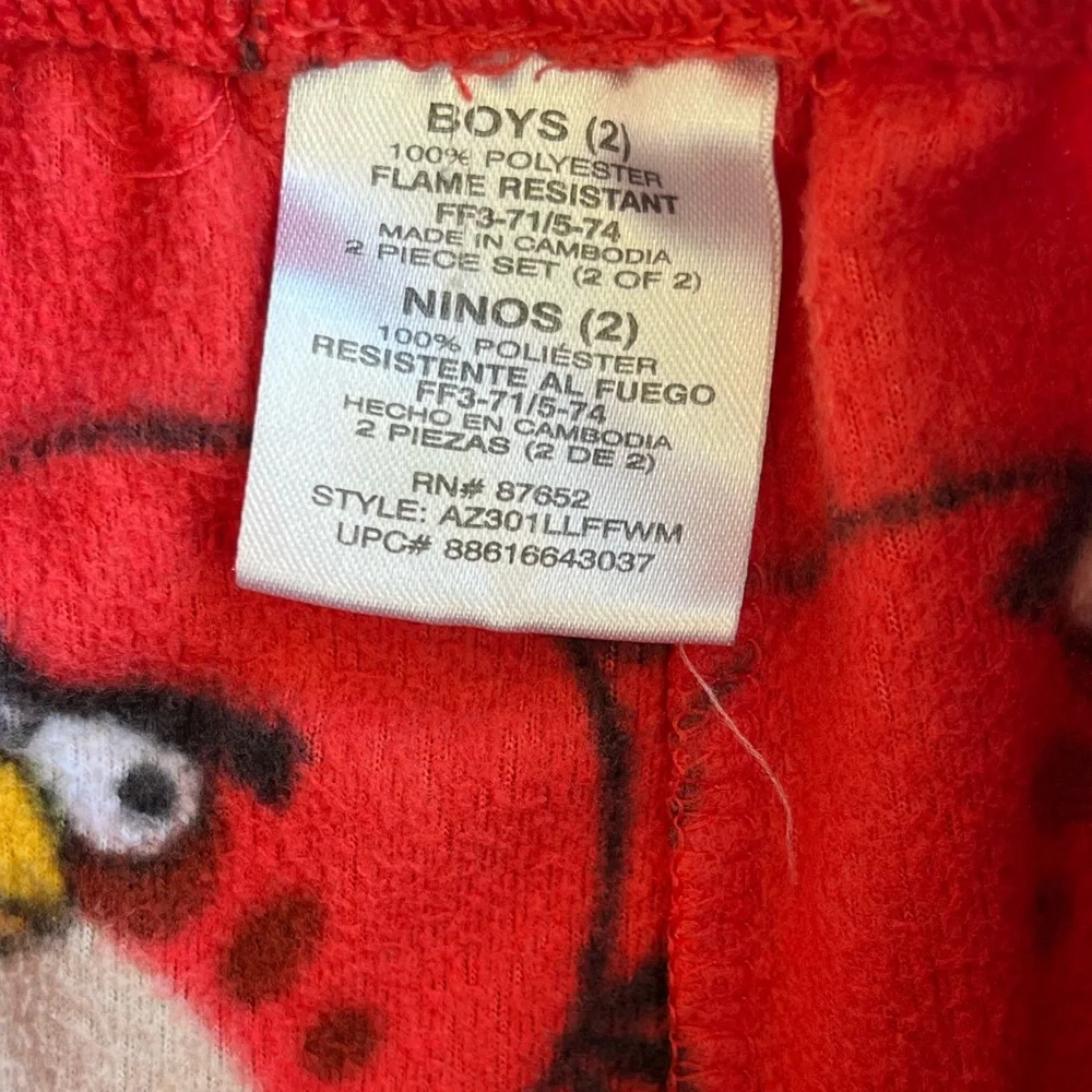 Angry Birds Toddler Boy Fleece Pajama PJ Pants Elastic Waist Red 2T